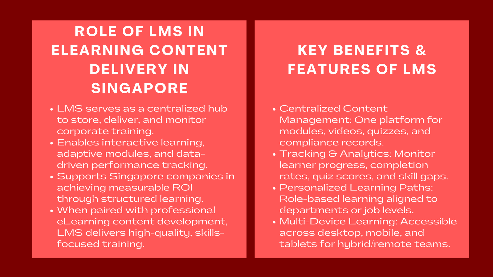 Using Learning Management Systems LMS for eLearning Content Delivery in Singapore